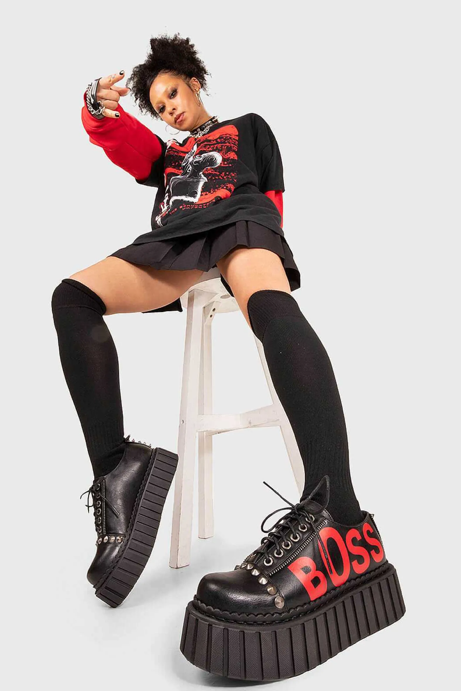 Lamoda Creepers>Boss Babe Chunky Creeper Shoes