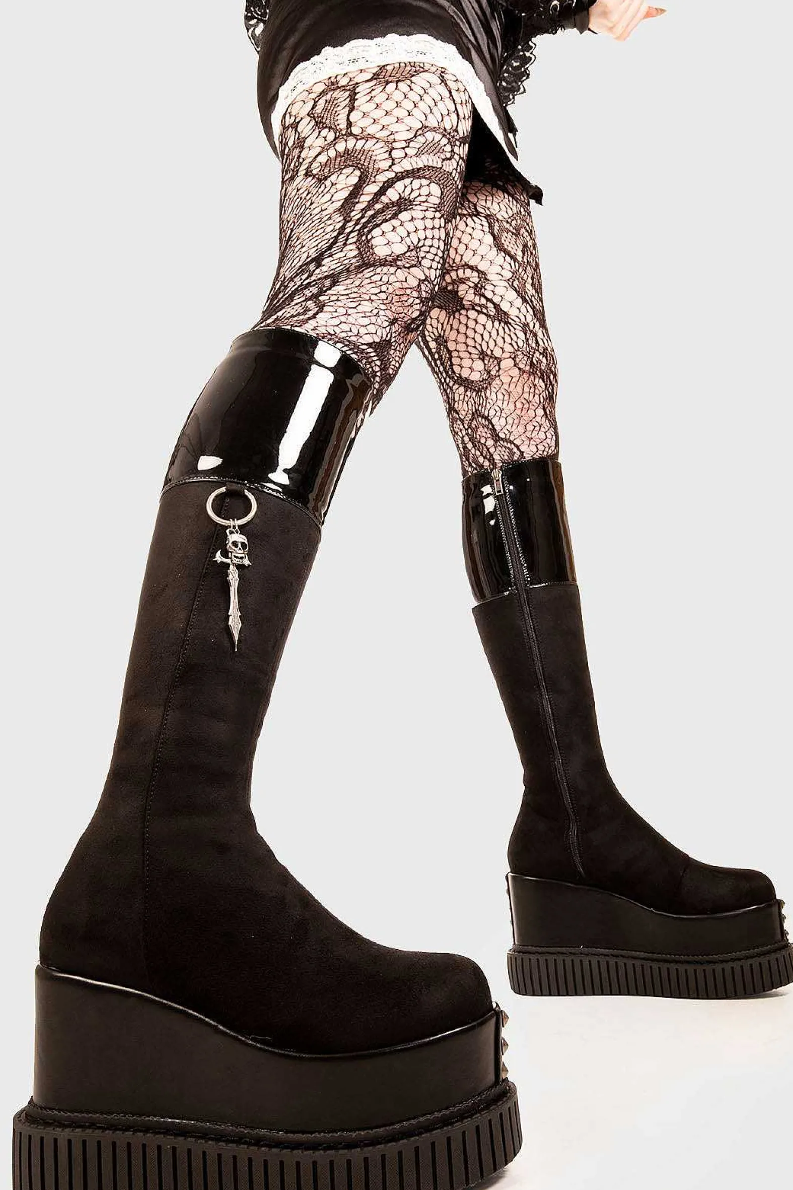 Lamoda Knee High>Communication Breakdown Chunky Platform Knee High Boots