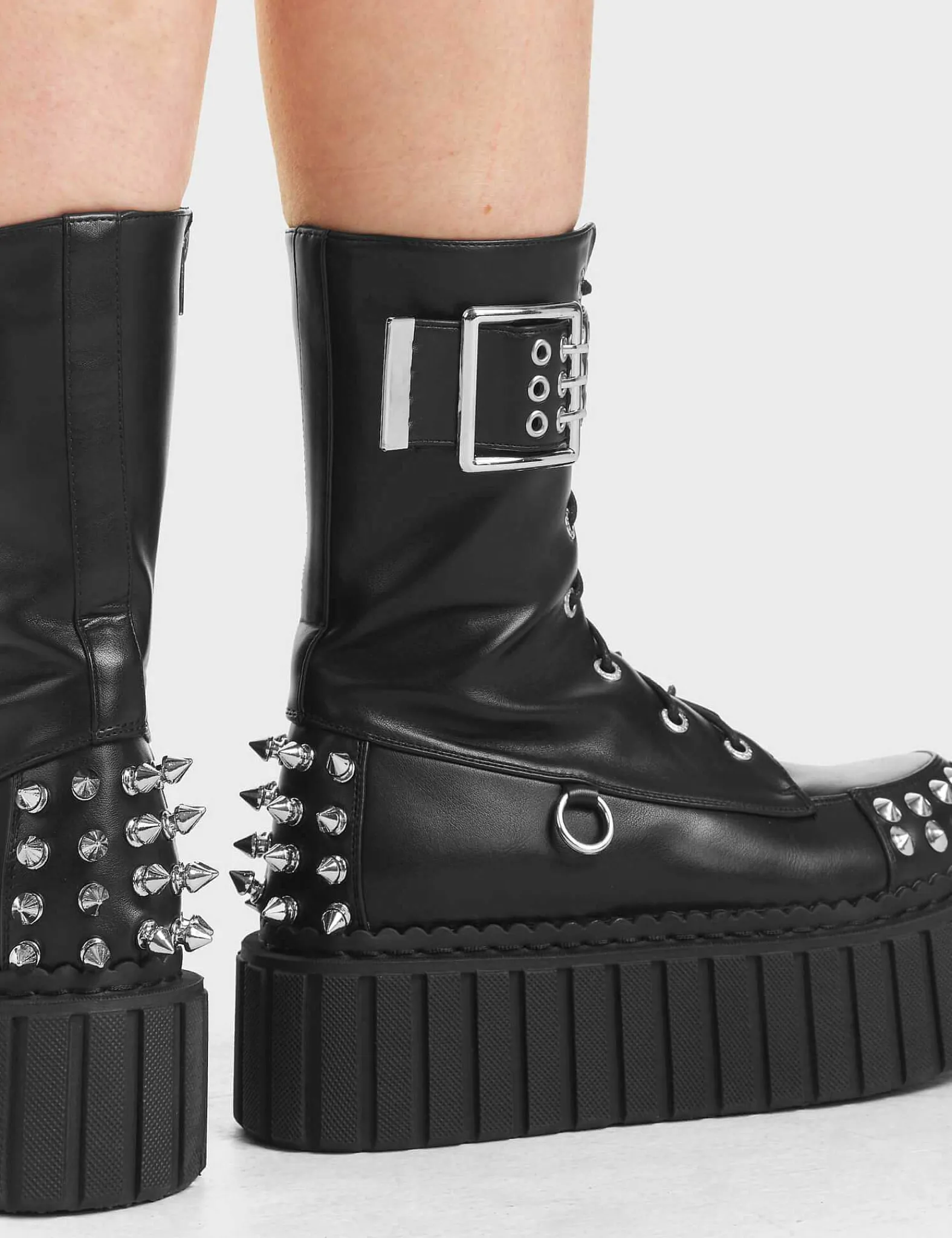 Lamoda Creepers>Crystal Clear Chunky Creeper Ankle Boots