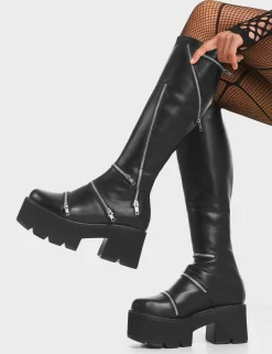 Lamoda Chunky>Go Figure Chunky Platform Knee High Boots