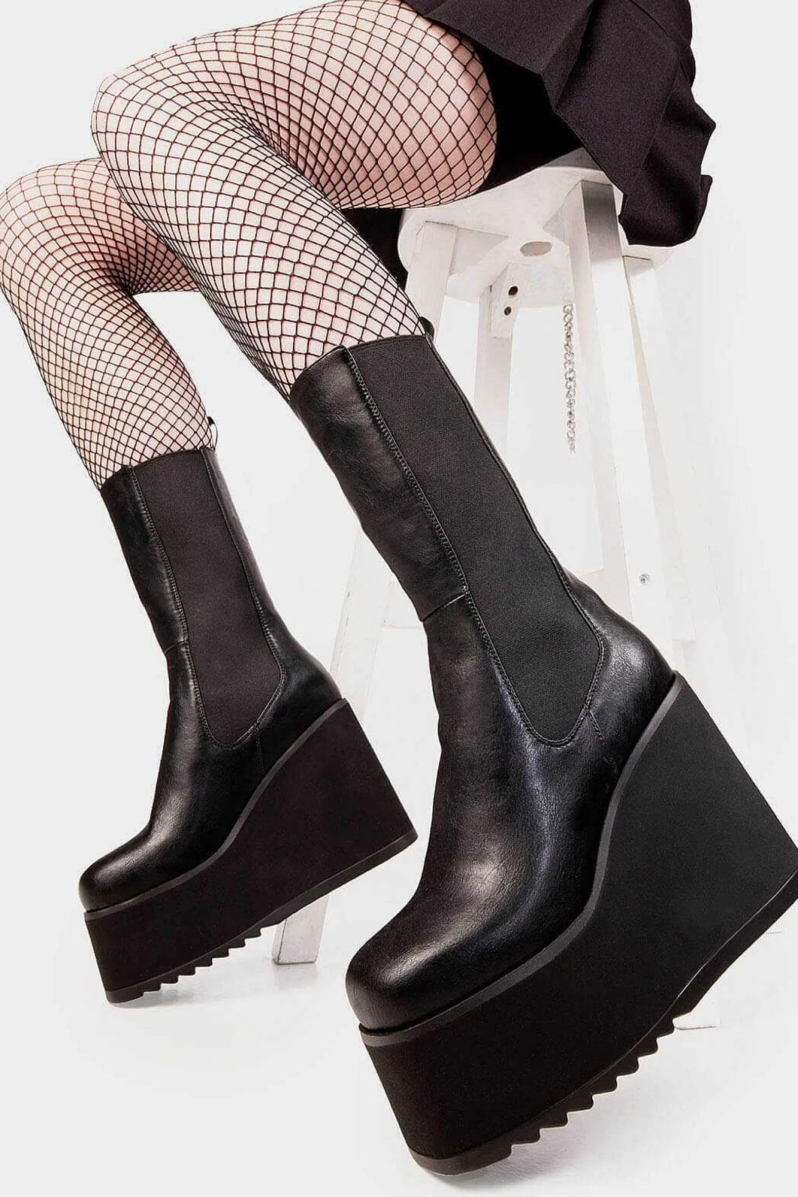 Lamoda Calf>Shy Love Chunky Platform Calf Boots