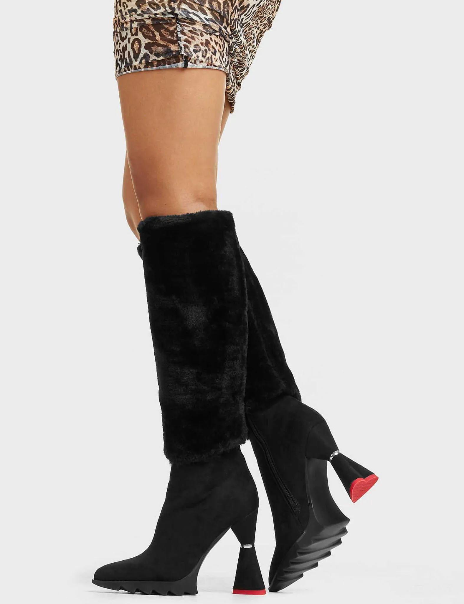 Lamoda Knee High>So Fur So Good Platform Knee High Boots