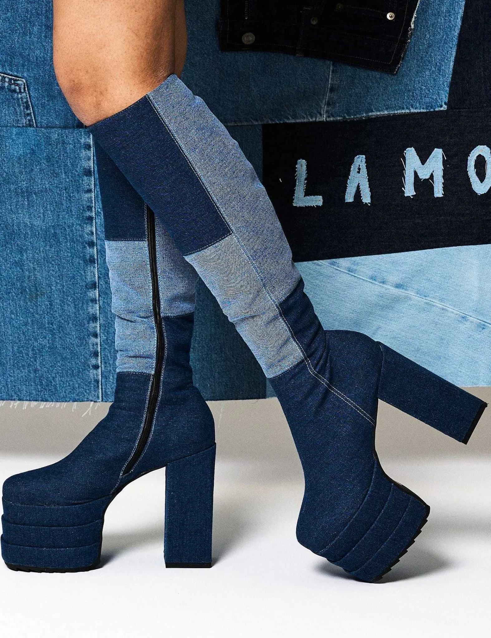 Lamoda Knee High>Talk Of The Town Platform Knee High Boots