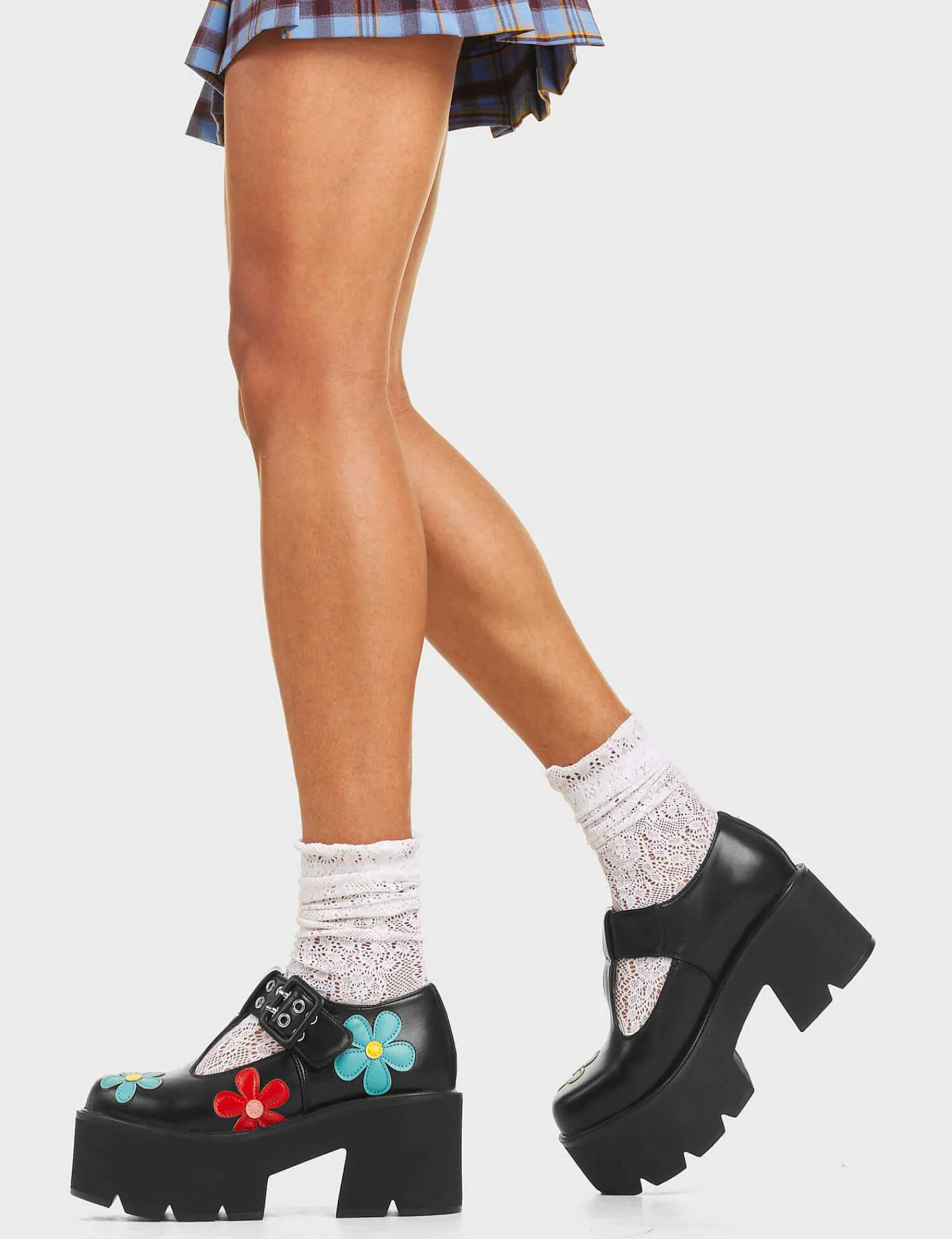 Lamoda Chunky>Watch Me Chunky Mary Jane Shoes Flower